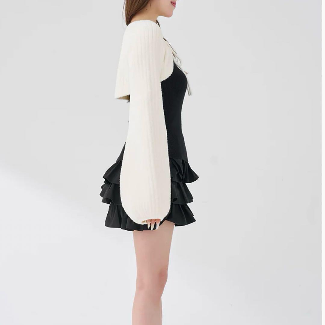 darich ダーリッチ ティアードフリルミニワンピース