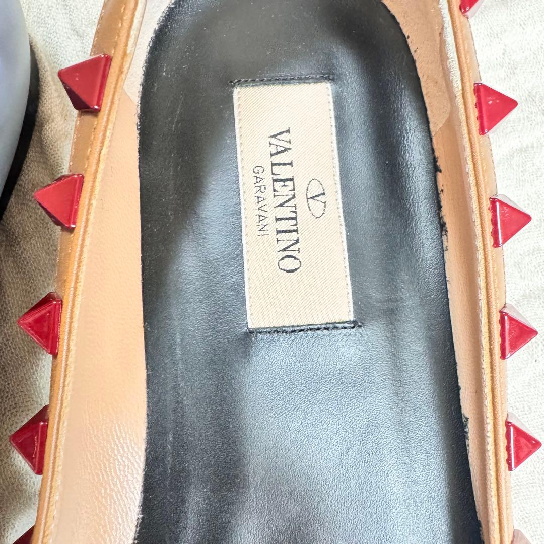 極美品　ヴァレンチノ　スタッズ パンプス　フラット