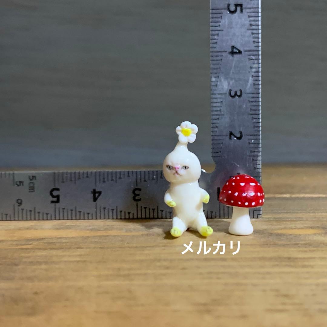 ハンドメイド　お花ねこ　きのこ　ミニチュア　作家