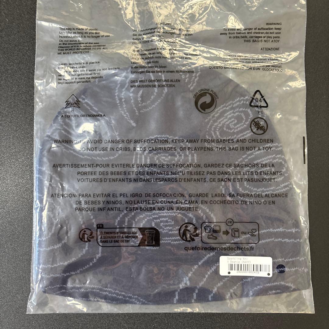 帽子 SOL SPARKLING KNIT BEANIE NAVY