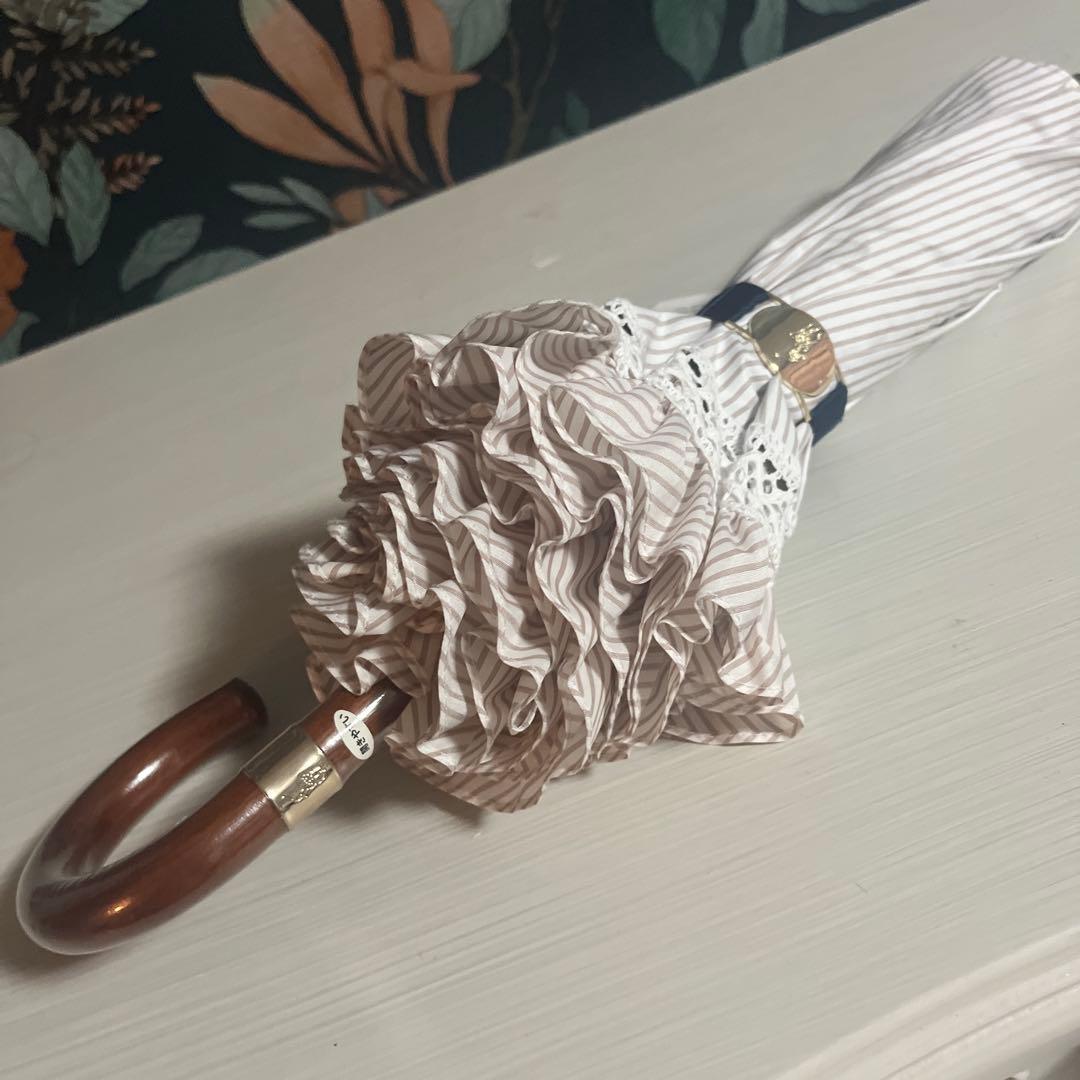 POLO RALPH RAUREN ストライプフリル　晴雨兼用傘