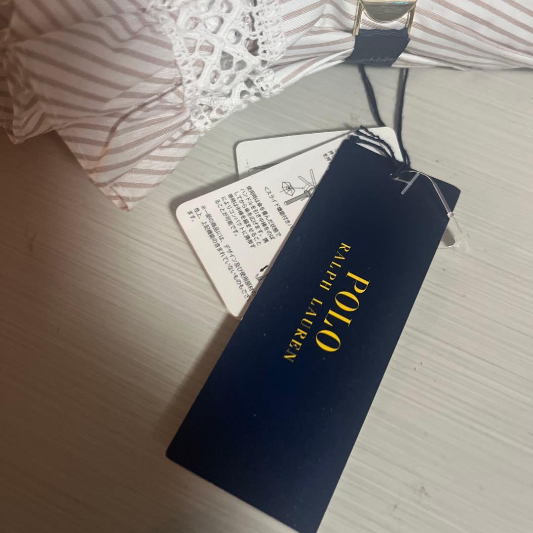 POLO RALPH RAUREN ストライプフリル　晴雨兼用傘