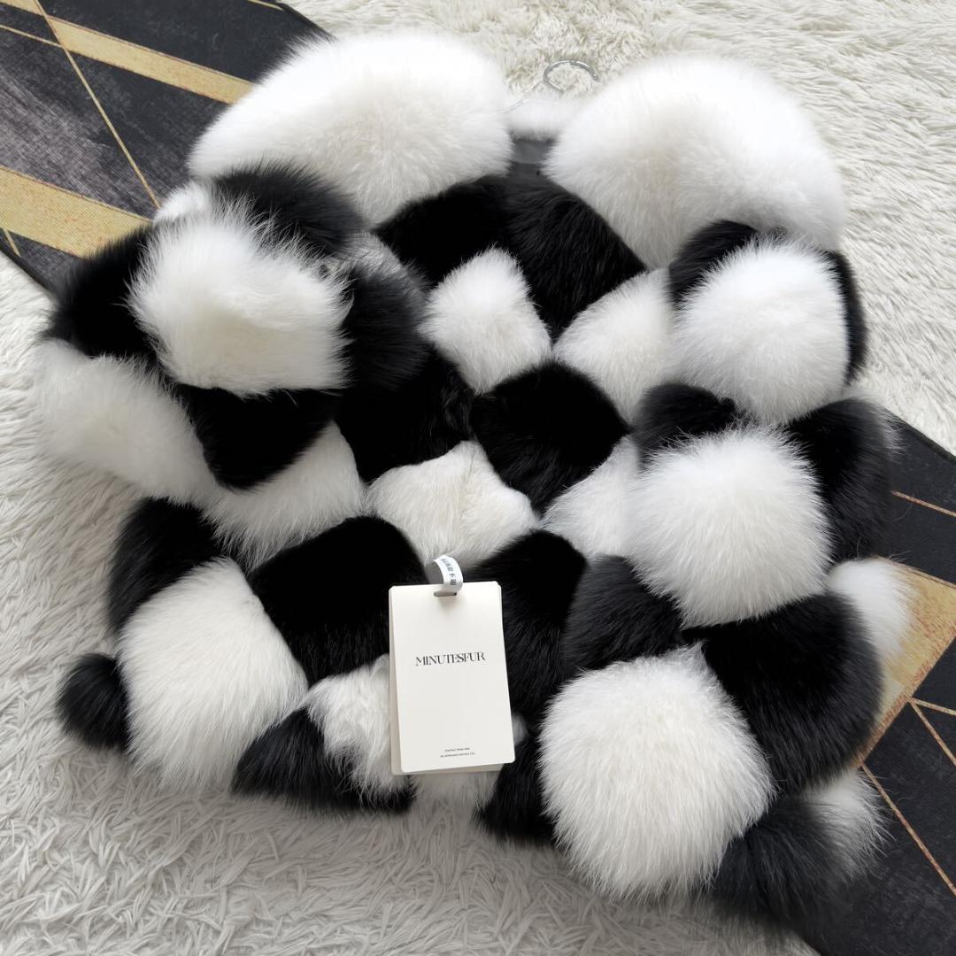 極上肉厚◎/総丈68 近年デザイン シャドーフォックス ファーコート 軽量 毛皮