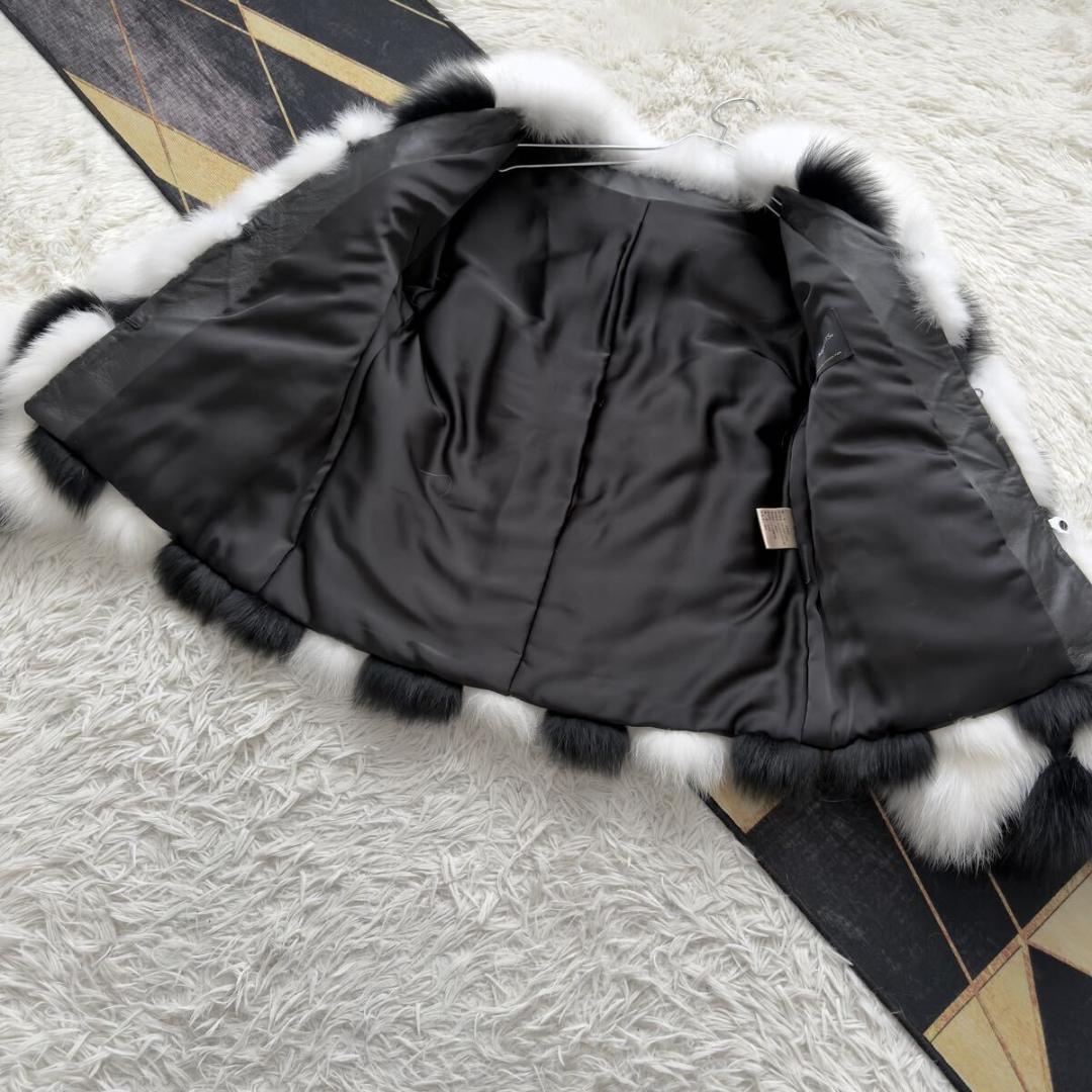 極上肉厚◎/総丈68 近年デザイン シャドーフォックス ファーコート 軽量 毛皮