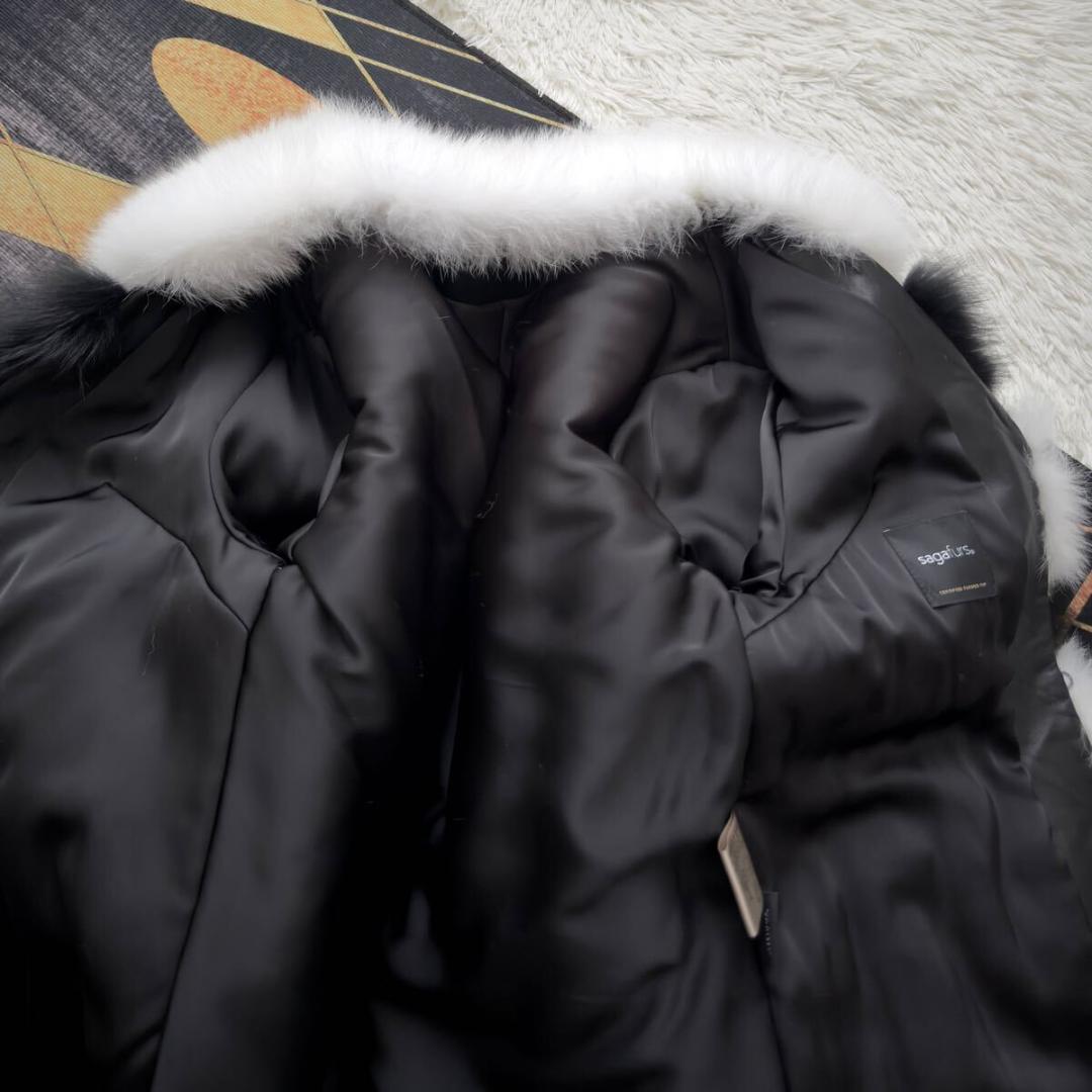 極上肉厚◎/総丈68 近年デザイン シャドーフォックス ファーコート 軽量 毛皮