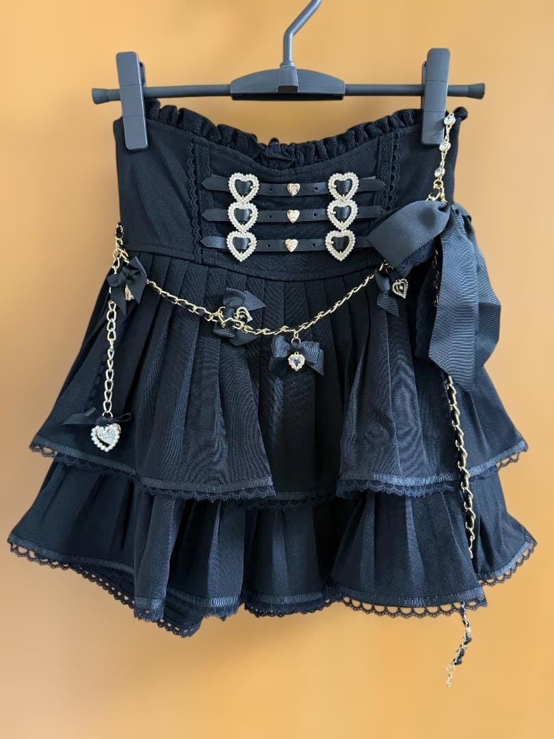 リズリサ LIZ LISA ダブル消しプリーツスカパン 黒色 FreeSize