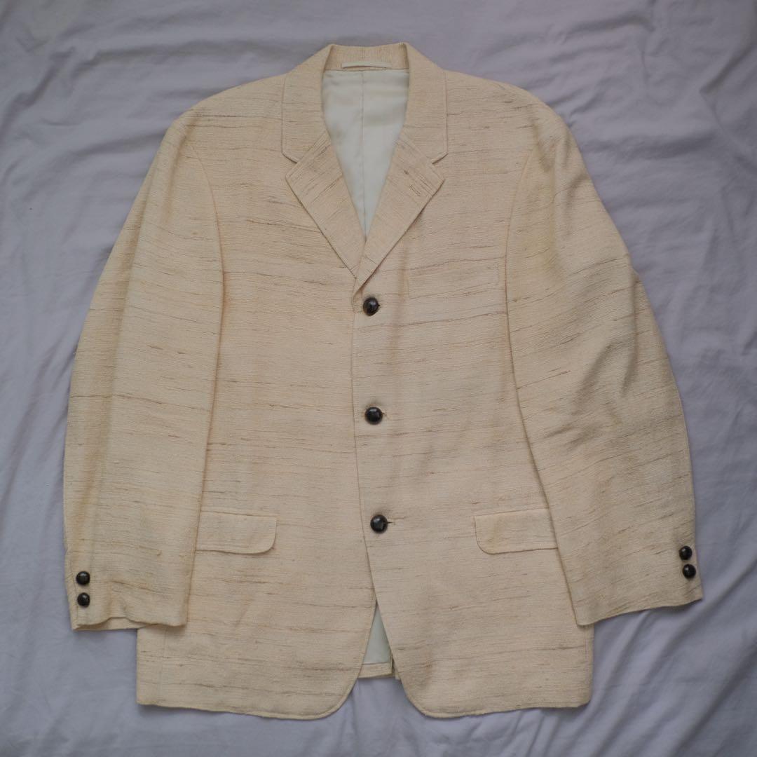 60s usa製 カスリ 絣 ネップ テーラードジャケット オフホワイト