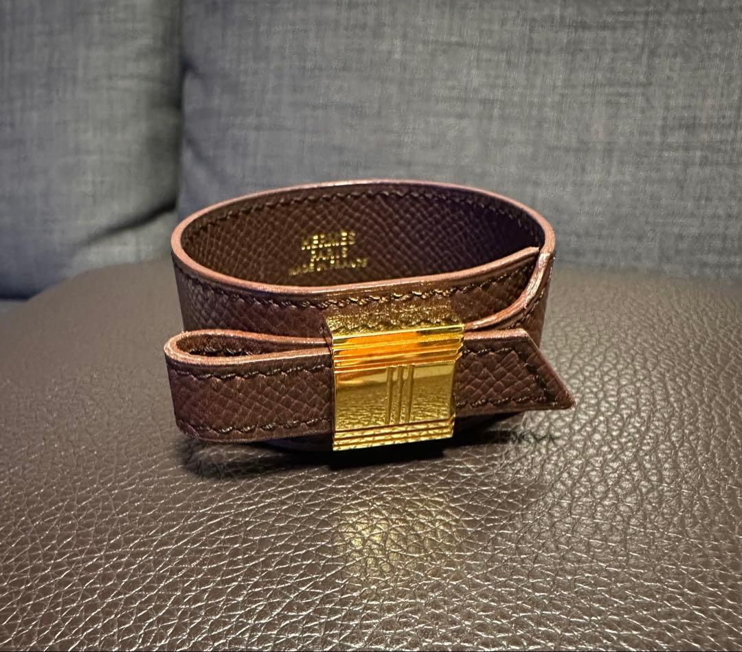 HERMES エルメス アルテミス ブラウンレザーバングル ブレスレット