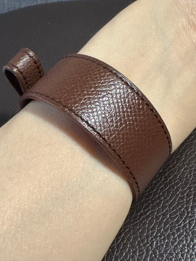 HERMES エルメス アルテミス ブラウンレザーバングル ブレスレット