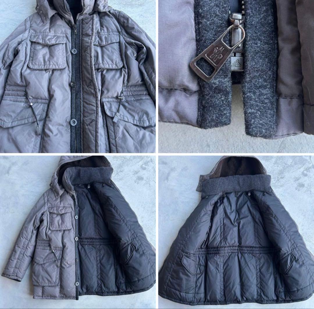 極美品 レア 茶タグ MONCLER ダウンジャケット カラコラム グレー 3