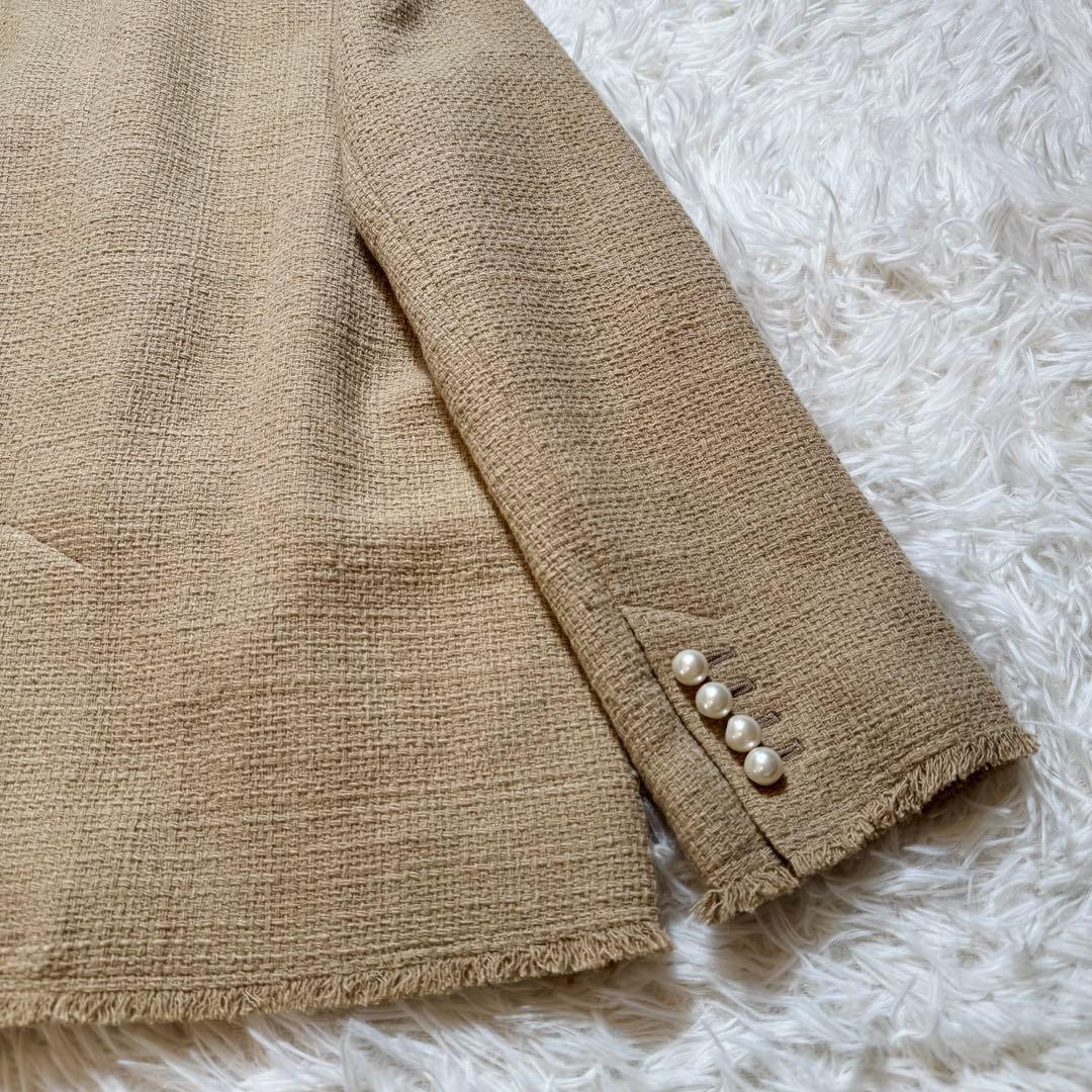 HM＆AY様未使用級 スピックアンドスパン パールボタン ファンシーツイードダブ