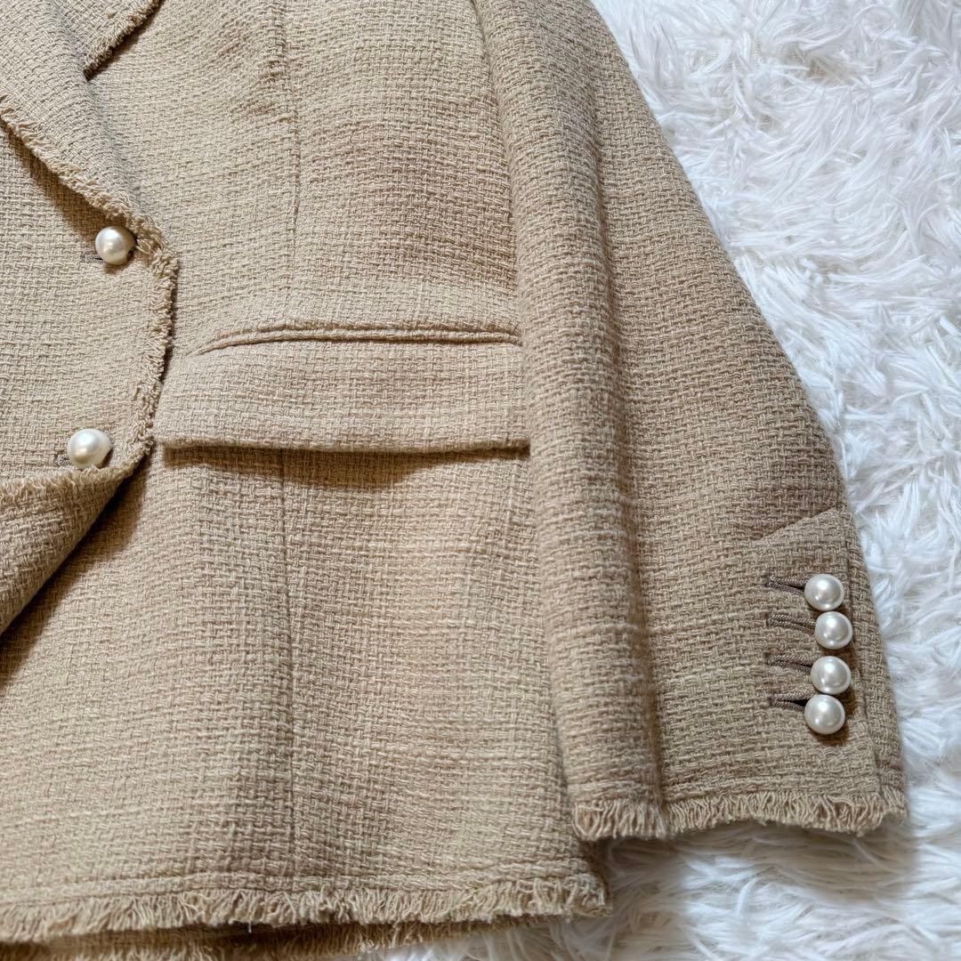 HM＆AY様未使用級 スピックアンドスパン パールボタン ファンシーツイードダブ