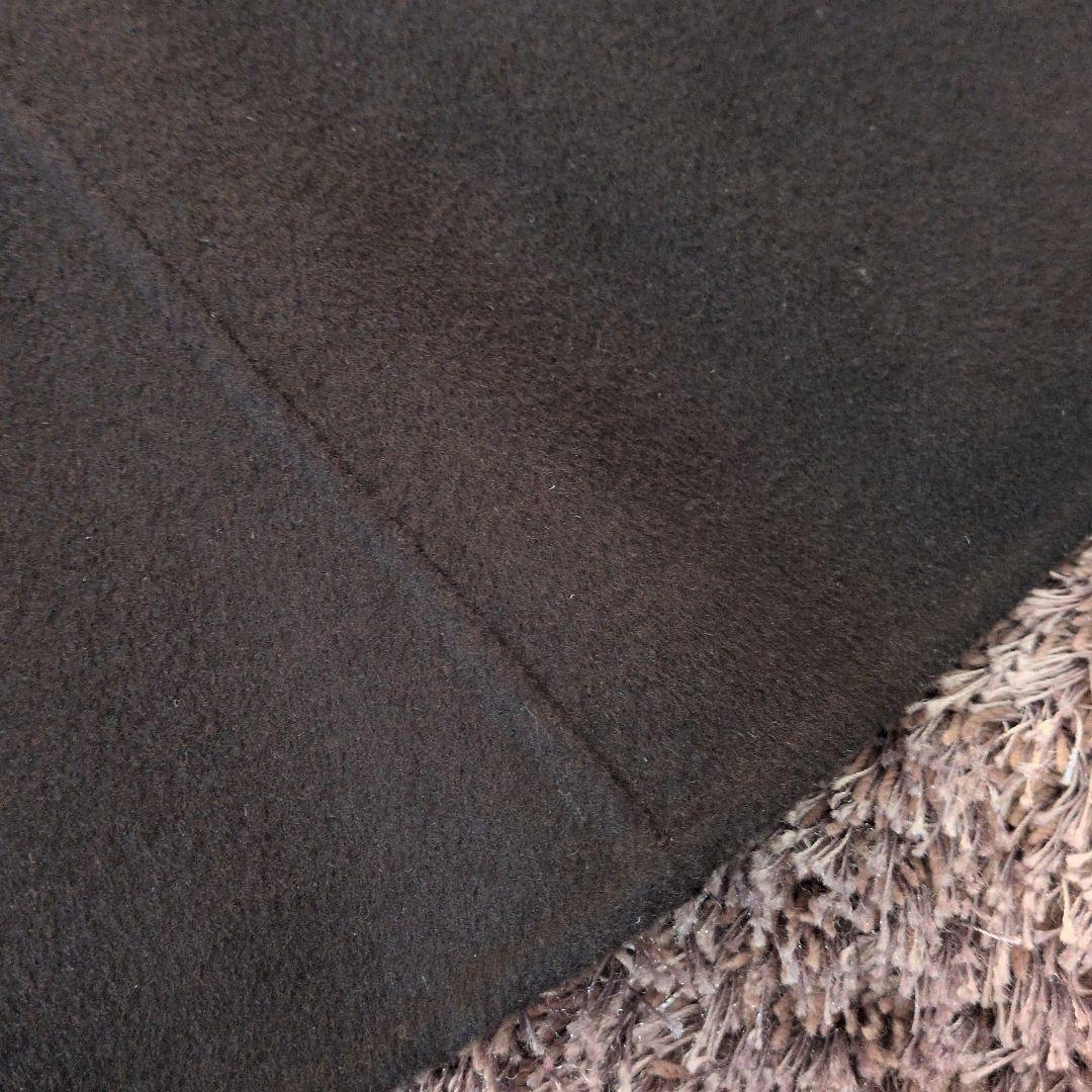 ブラック ホックスクファー付き カシミアダブルフェイスケープコート