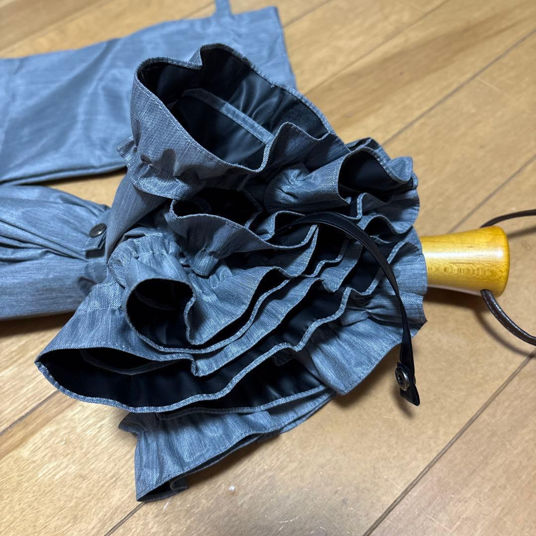 サンバリア100 フリル　フロストグレー　2つ折り日傘