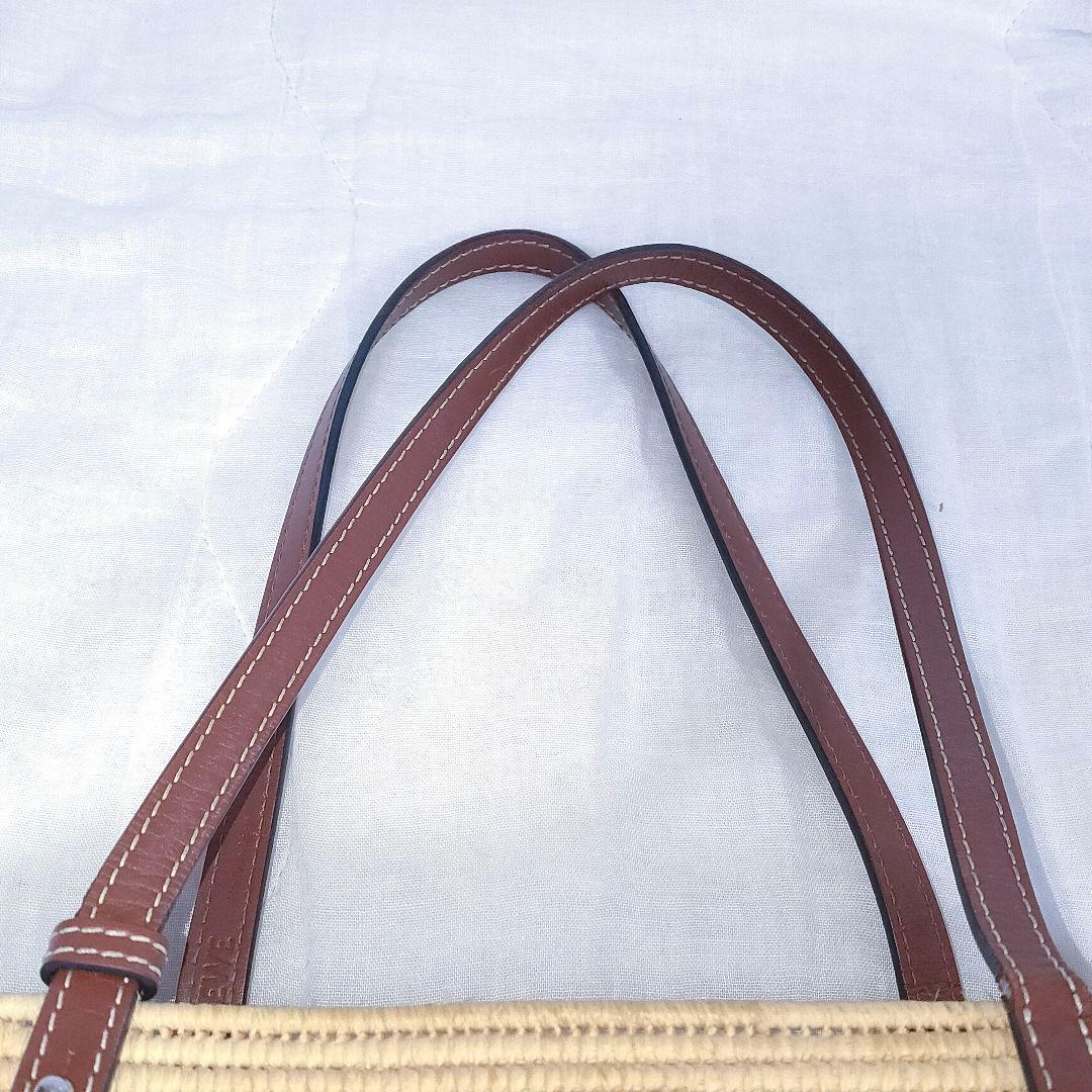 百鬼 ロエベ スクエア バスケット トートバッグ スモール ベージュ かご