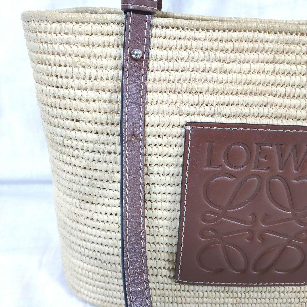 百鬼 ロエベ スクエア バスケット トートバッグ スモール ベージュ かご