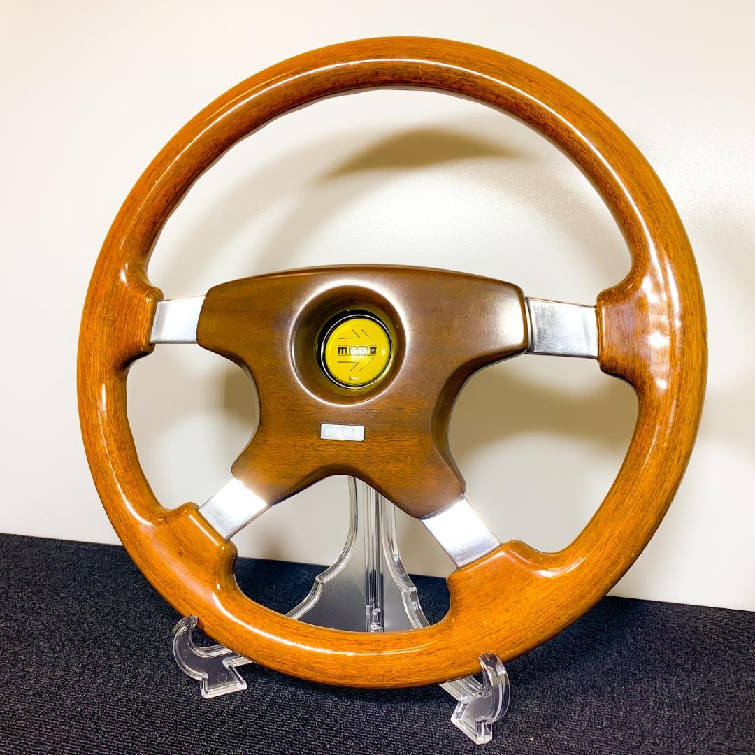モモ アストラ ウッドステアリング 35.5パイ ホーンボタン付 93年製 希少
