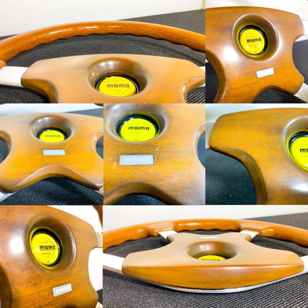 モモ アストラ ウッドステアリング 35.5パイ ホーンボタン付 93年製 希少