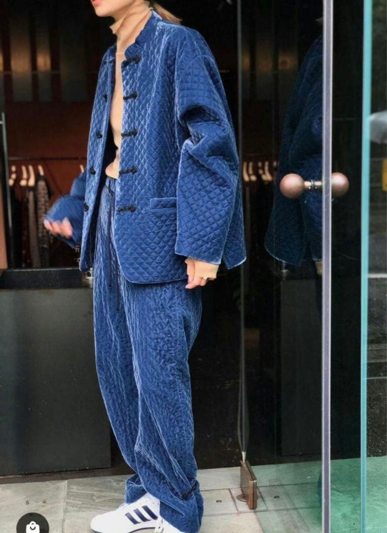 ロク6(ROKU)VELOR QUILTED PANTS/パンツ