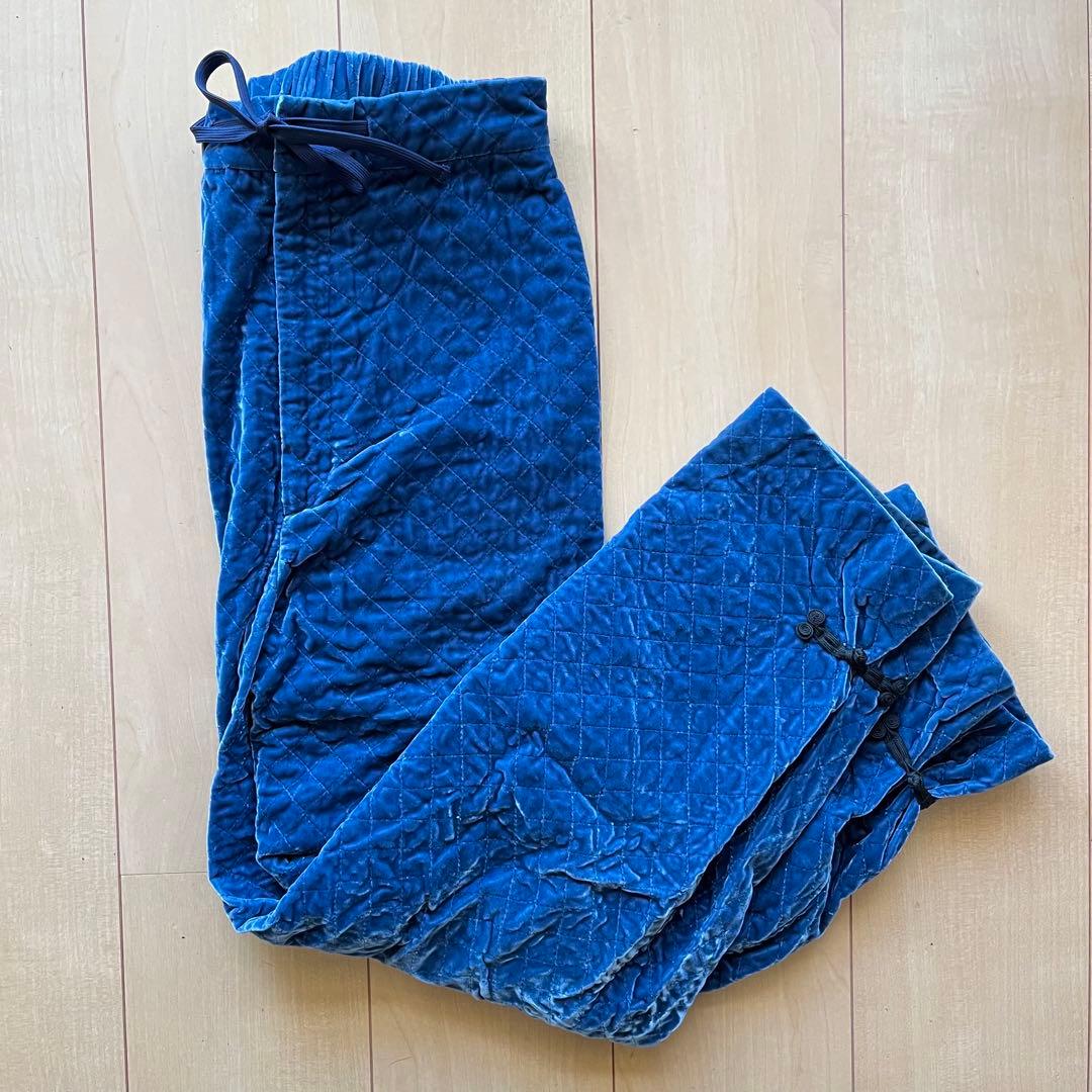 ロク6(ROKU)VELOR QUILTED PANTS/パンツ