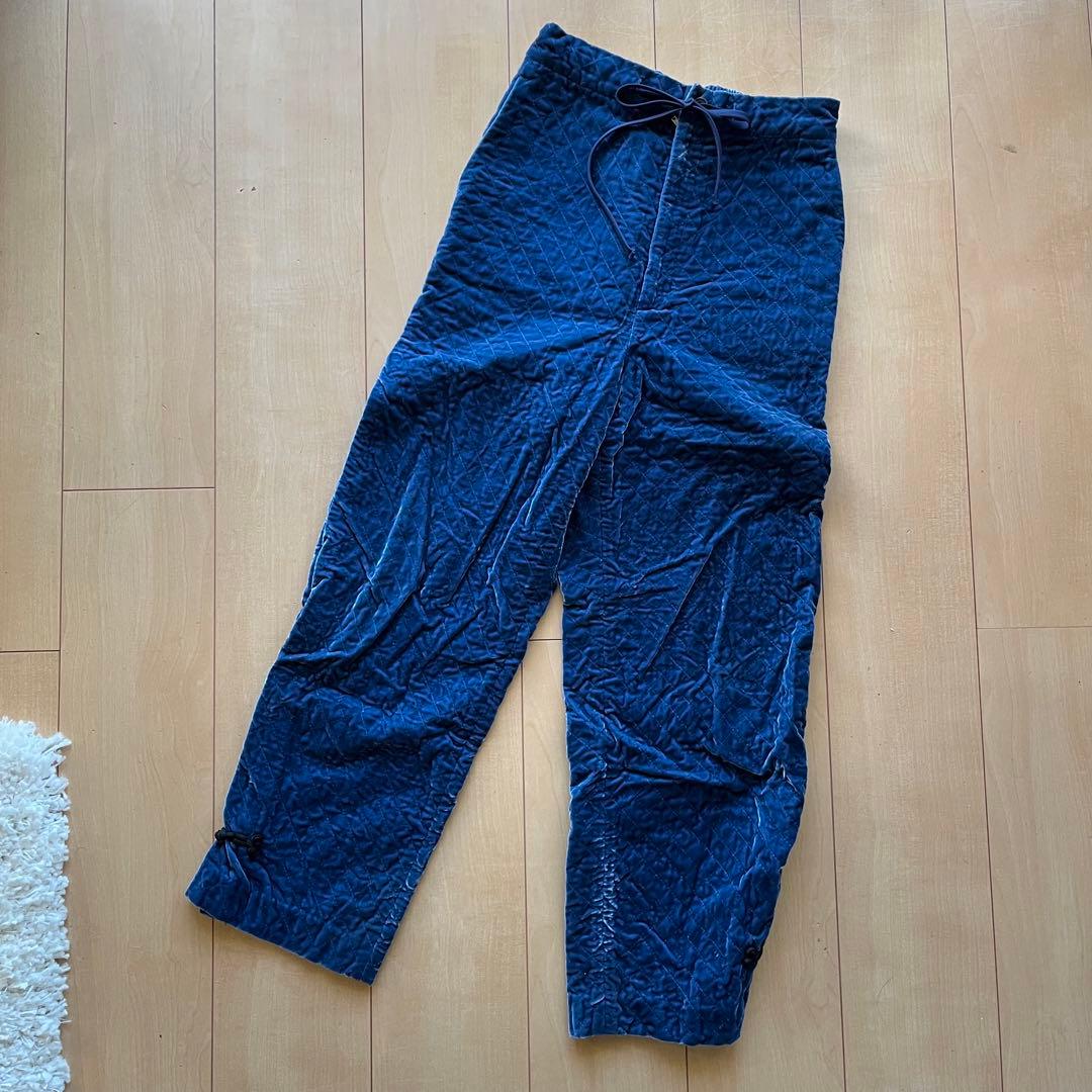 ロク6(ROKU)VELOR QUILTED PANTS/パンツ