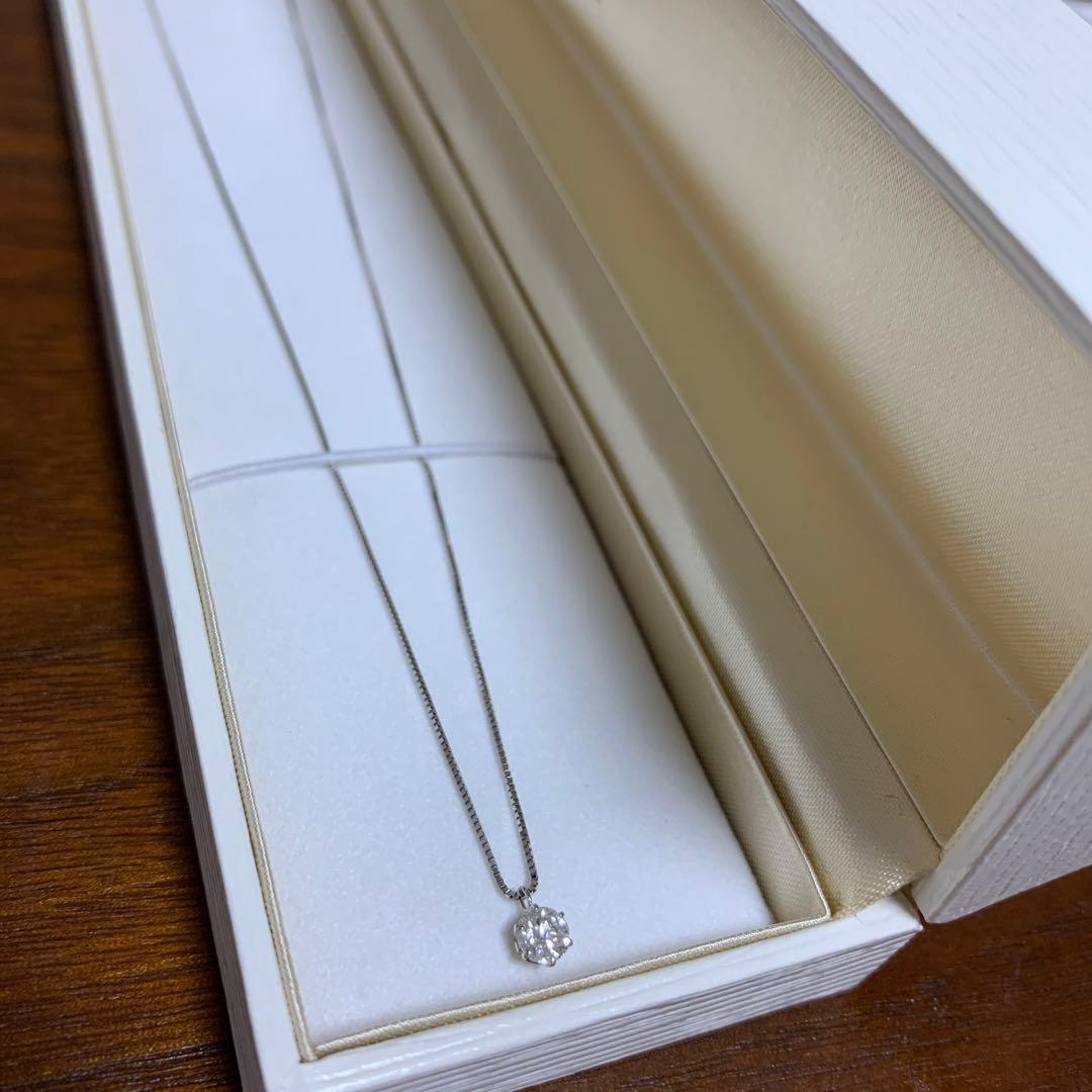 PT900/PT850 0.335ct ダイヤモンドネックレスF SI2鑑定書付