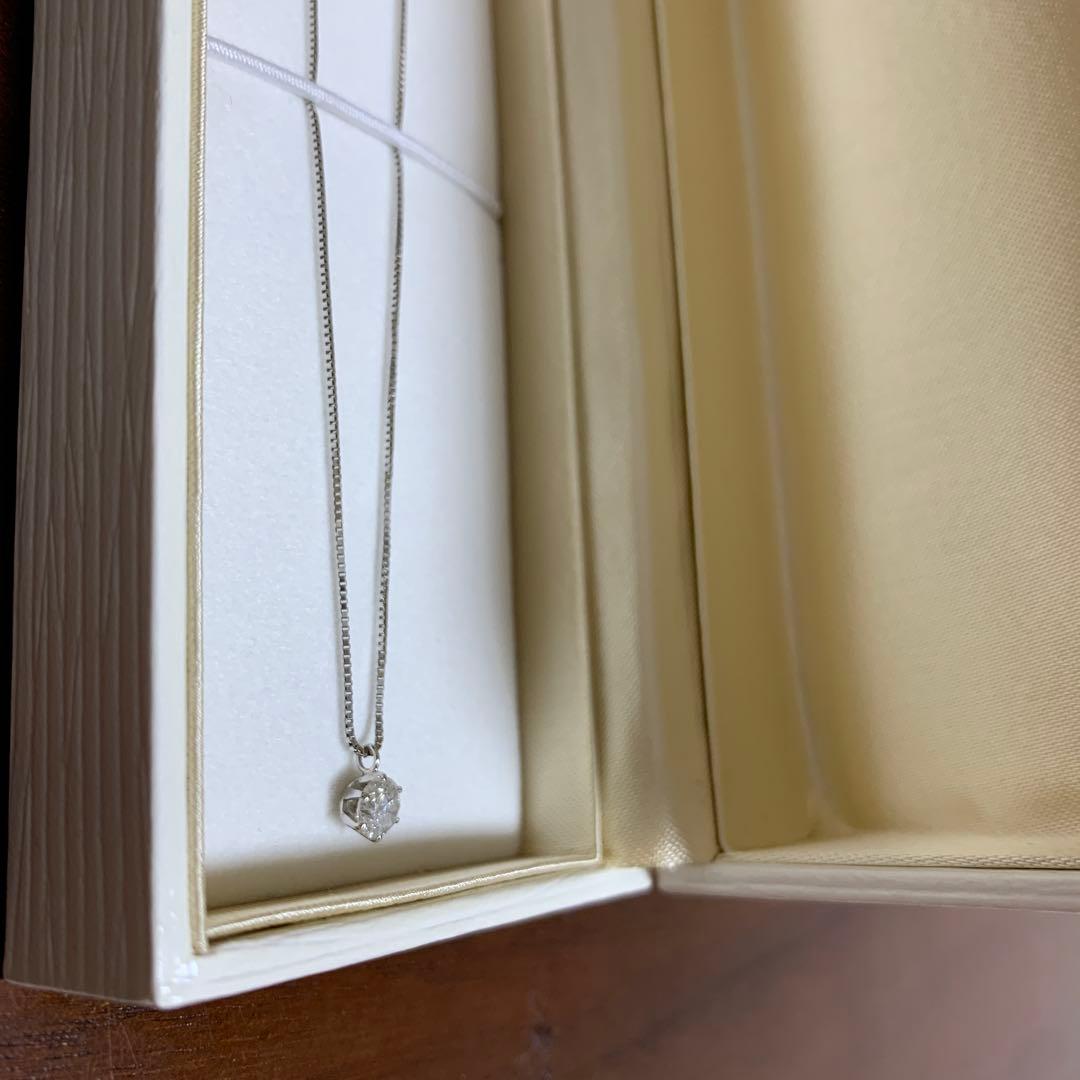 PT900/PT850 0.335ct ダイヤモンドネックレスF SI2鑑定書付