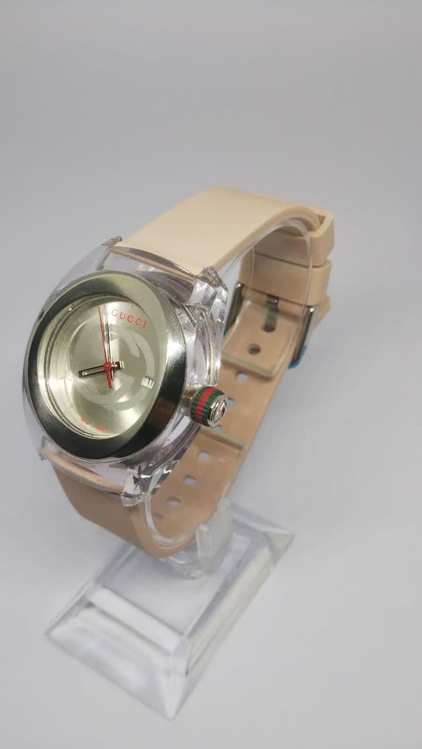 【電池交換済み】GUCCI シンク ラバーベルト 腕時計