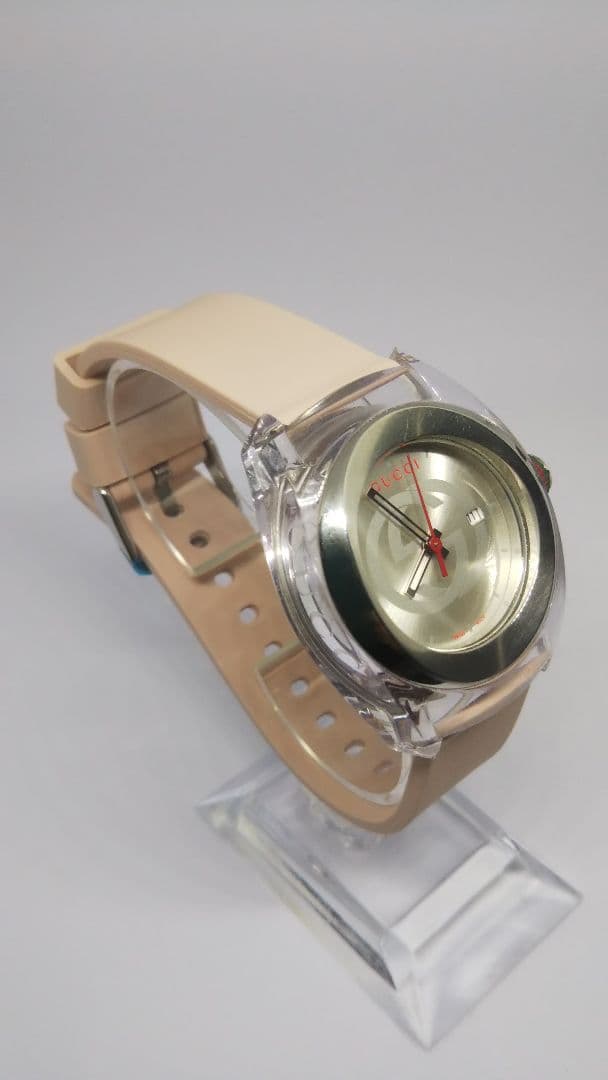 【電池交換済み】GUCCI シンク ラバーベルト 腕時計