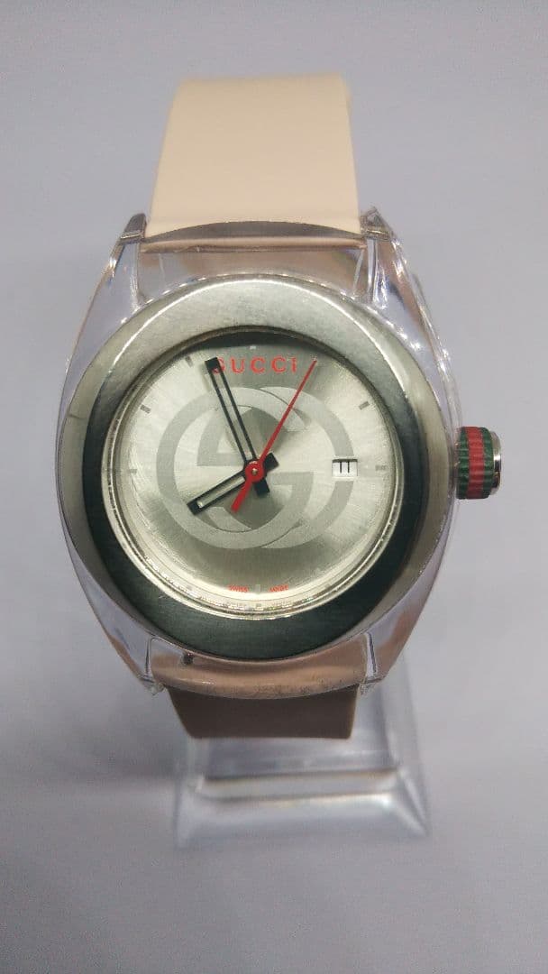 【電池交換済み】GUCCI シンク ラバーベルト 腕時計