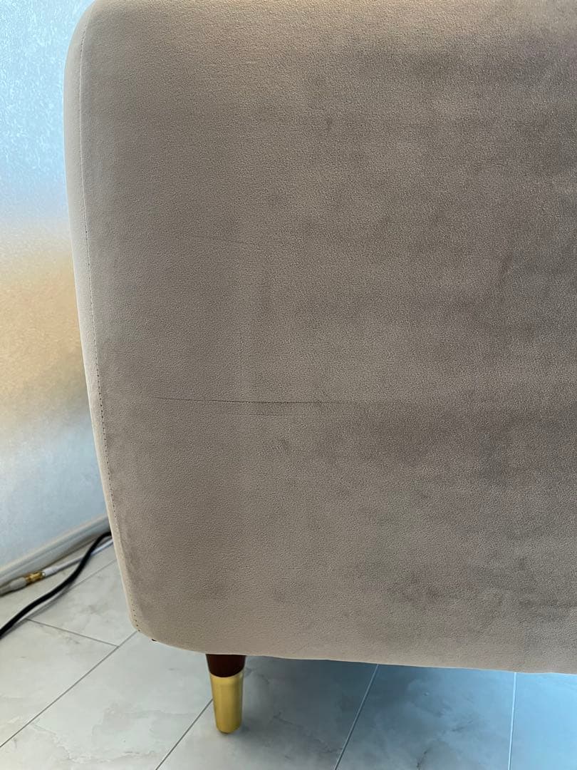 カウチソファ ベルベット調 LOWYA