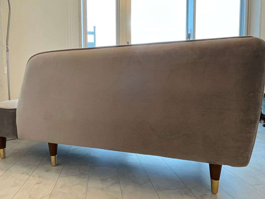 カウチソファ ベルベット調 LOWYA