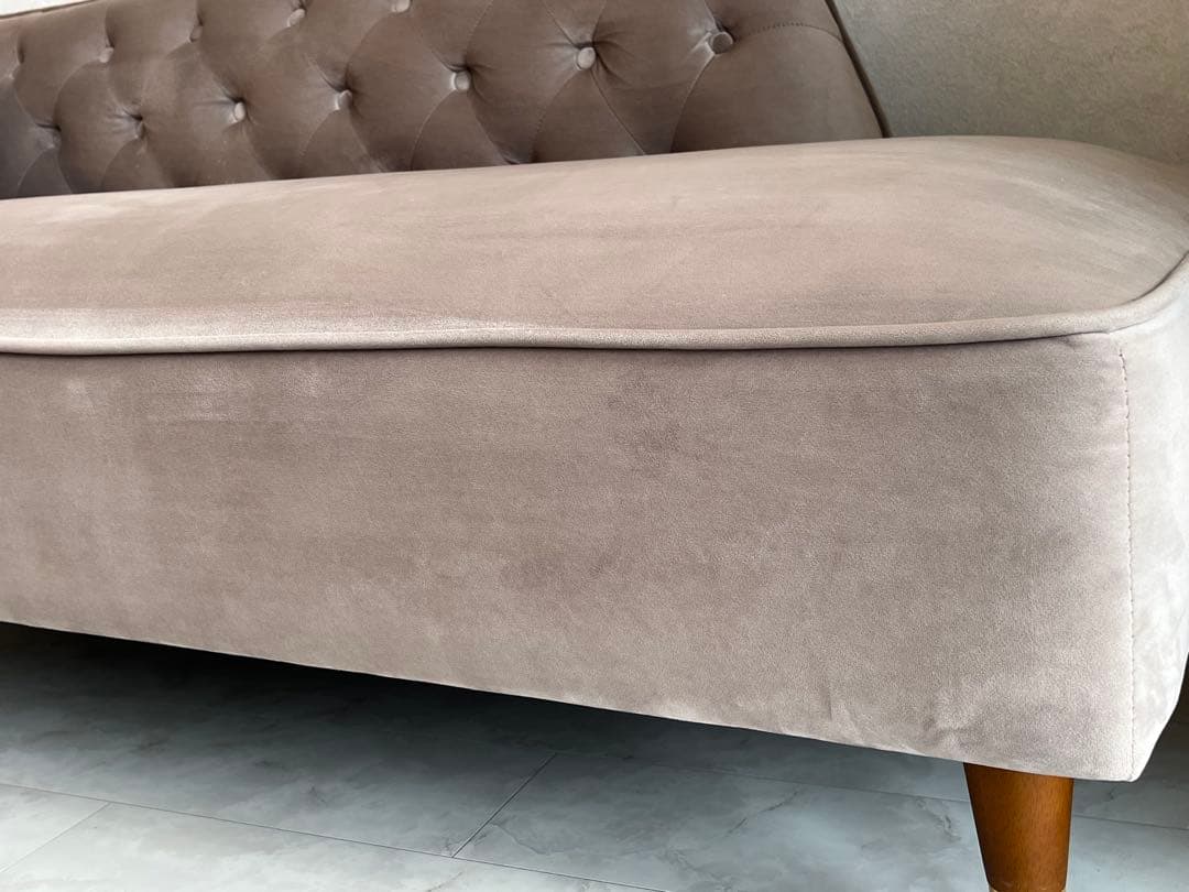 カウチソファ ベルベット調 LOWYA