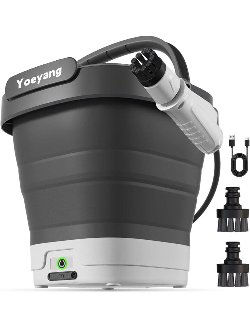 高圧洗浄機 コードレス 折り畳み式 コンパクト12Lバケツ 収納高さ10cm