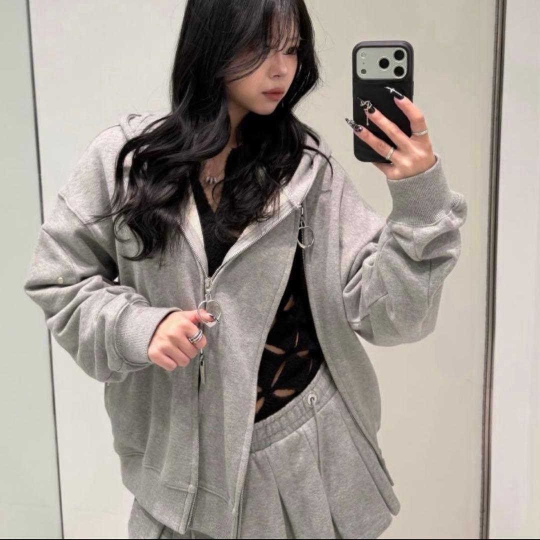 トップス theredthread S w zip hoodie long