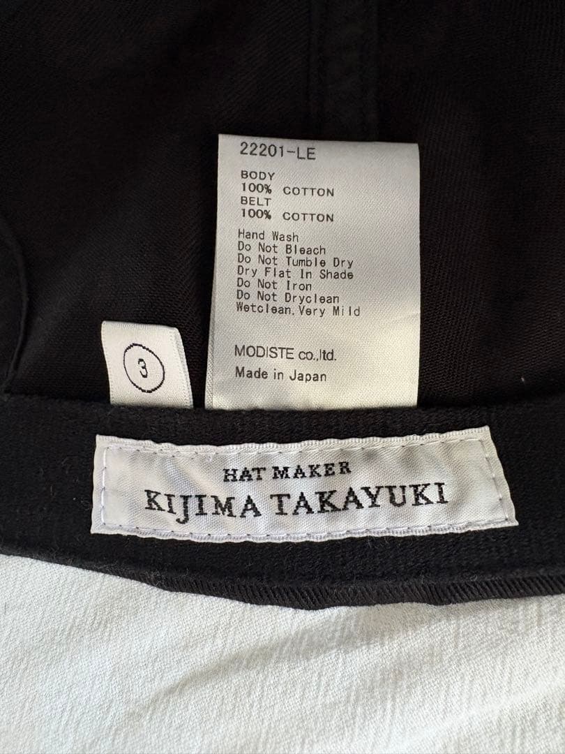 KIJIMA TAKAYUKI LE CAP サイズ3 ブラック