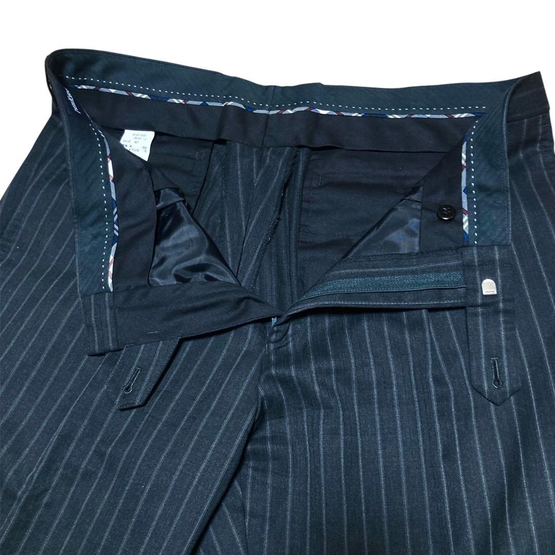 ニューヨーカー　セットアップ　ビジネススーツ　AB7 ダークグレー　ストライプ