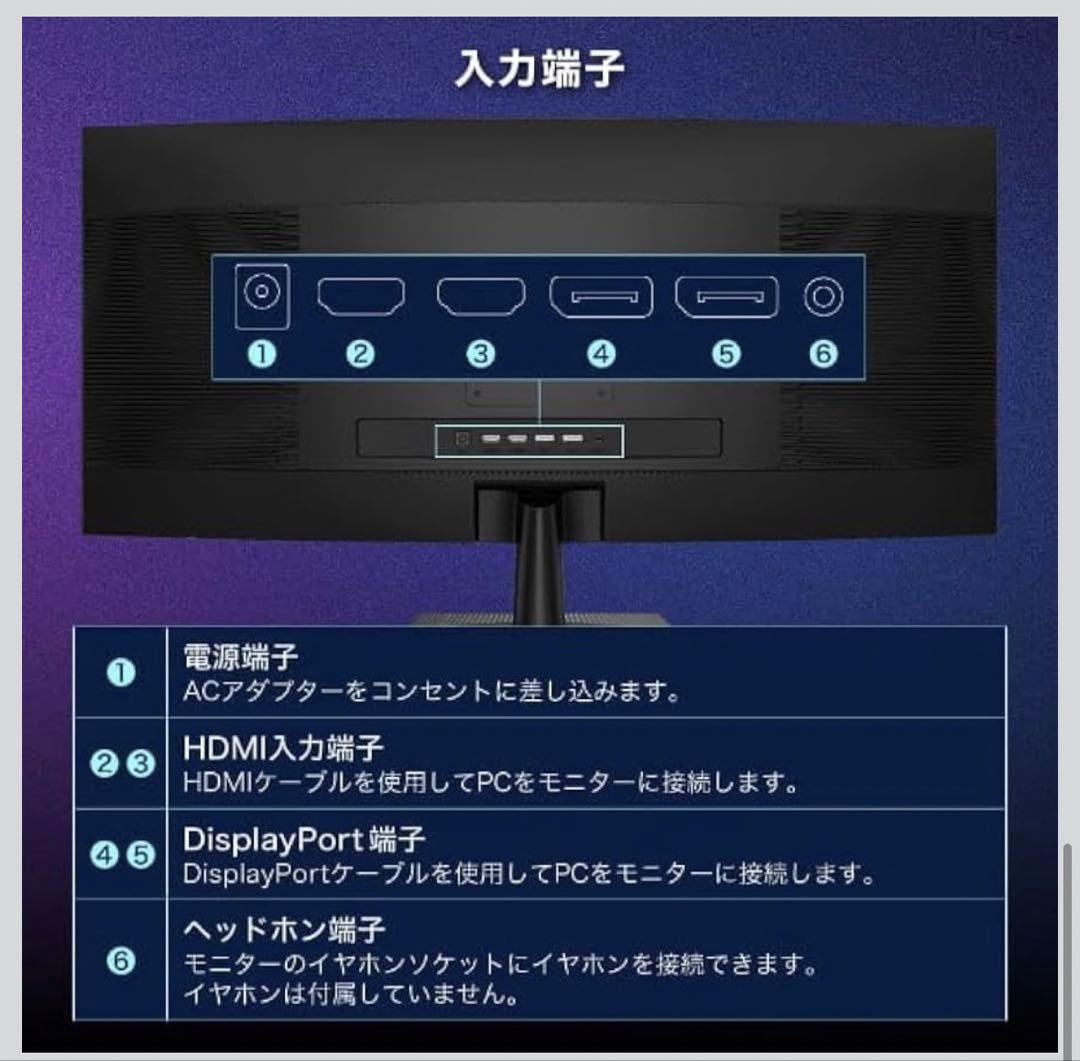 MAXZEN ゲーミングモニター 34インチ 180Hz UWQHD WQHD