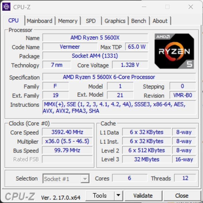 AMD Ryzen 5 5600X + 純正クーラーセット