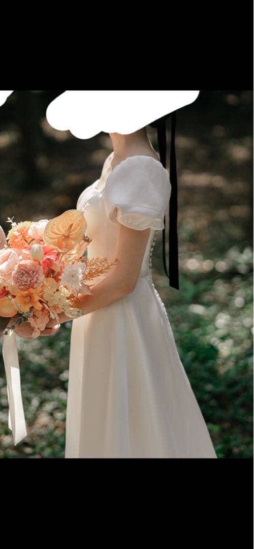 【前撮り】ウェディングドレス　パフスリーブ