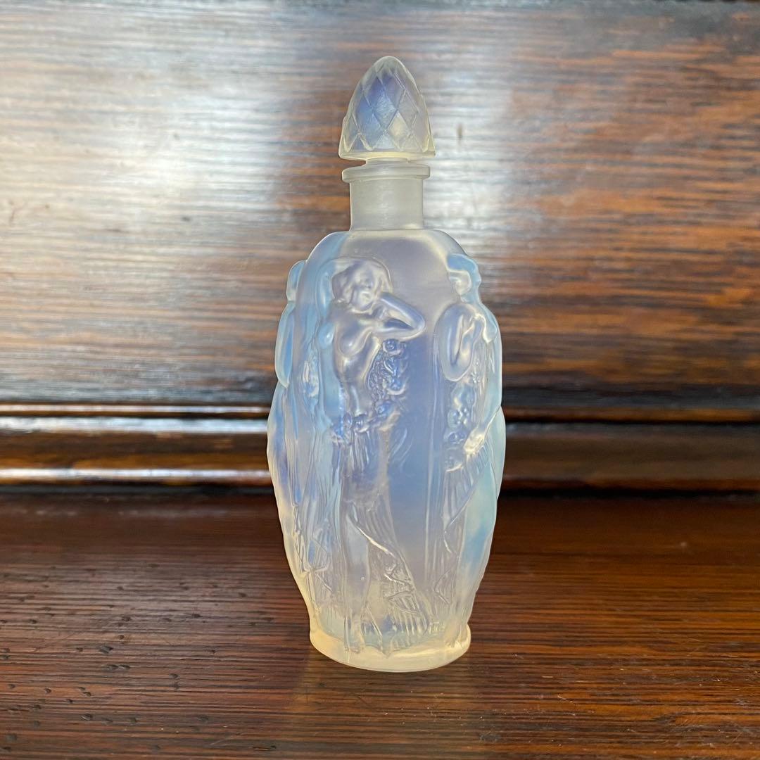 ロータス　フランスサビノガラス　アンティーク香水瓶　アール・ヌーヴォー