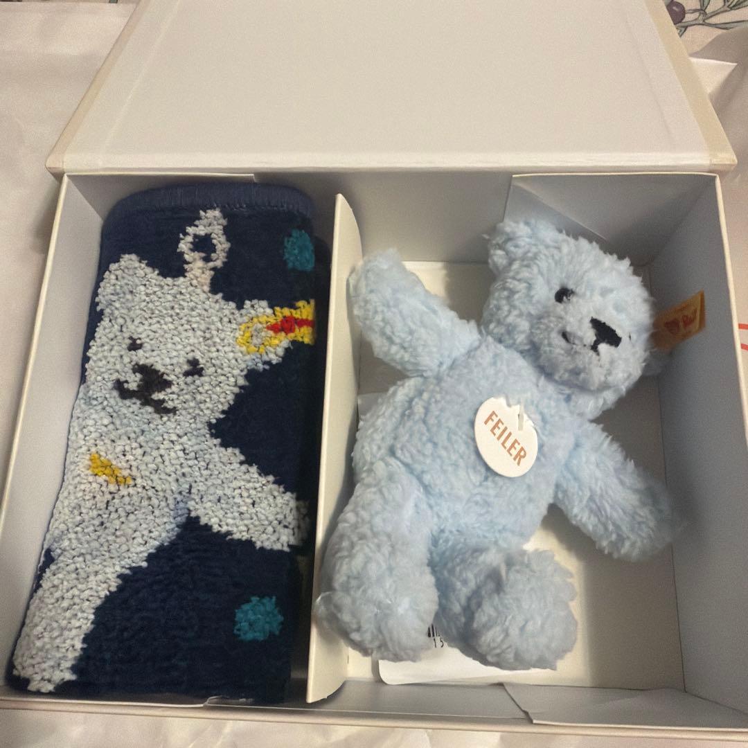 新作フェイラー　シュタイフベア　ハンカチキーリングセット