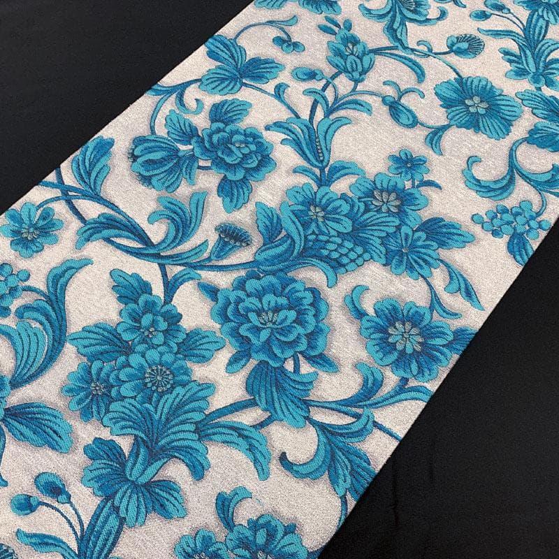 508my18◇西陣織 花唐草 秀華優映文 オリエンタル 銀糸 六通 袋帯◇美品