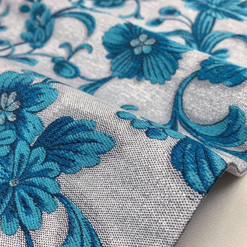 508my18◇西陣織 花唐草 秀華優映文 オリエンタル 銀糸 六通 袋帯◇美品