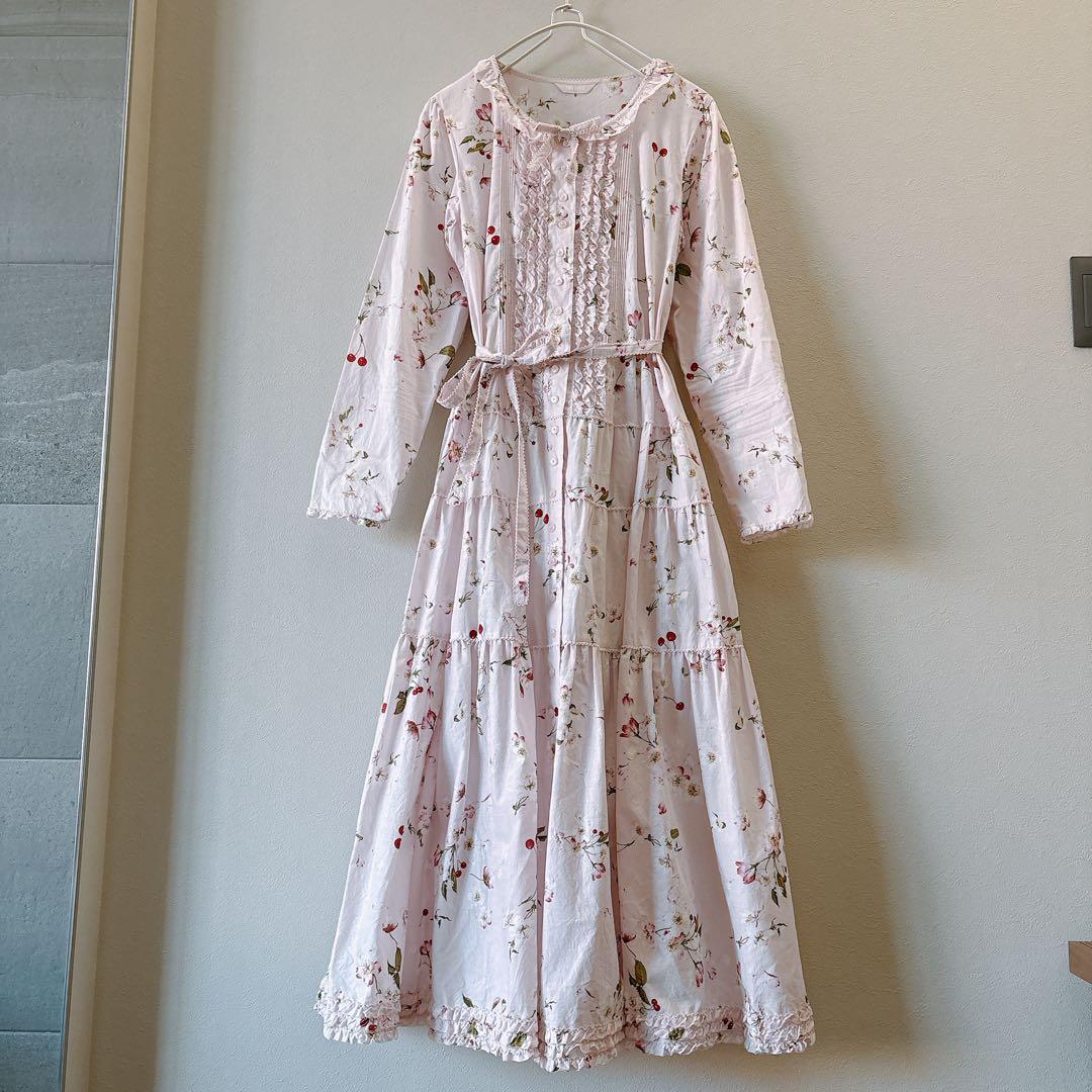 PINKHOUSE チェリーブロッサム柄ワンピース 桜ピンク