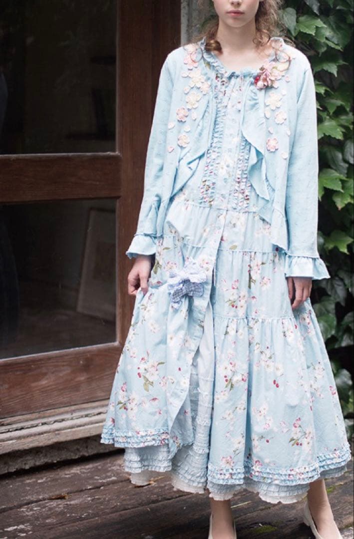 PINKHOUSE チェリーブロッサム柄ワンピース 桜ピンク