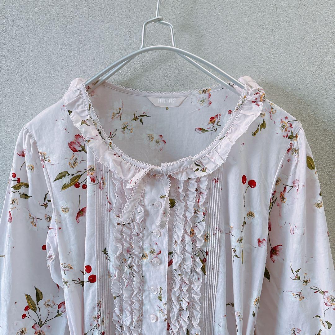 PINKHOUSE チェリーブロッサム柄ワンピース 桜ピンク