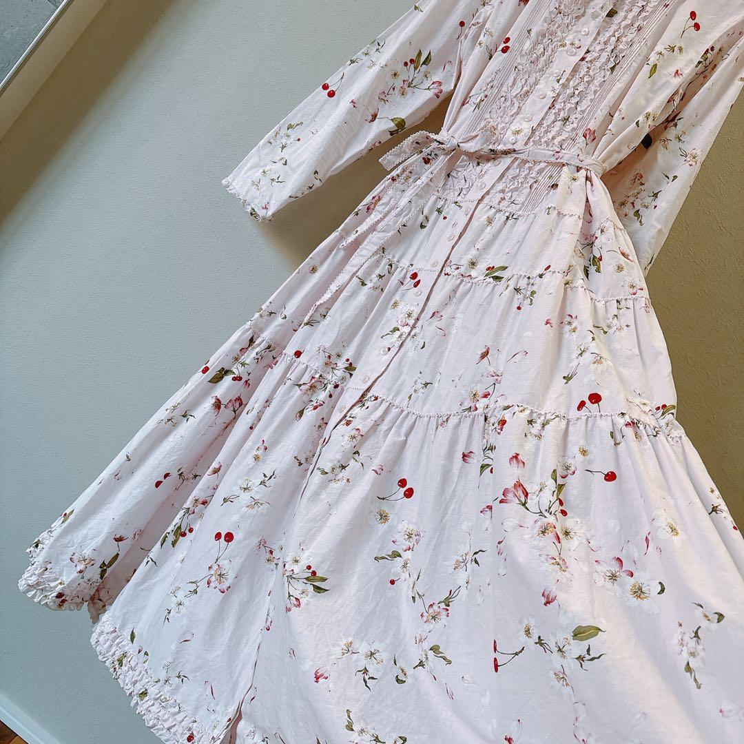 PINKHOUSE チェリーブロッサム柄ワンピース 桜ピンク