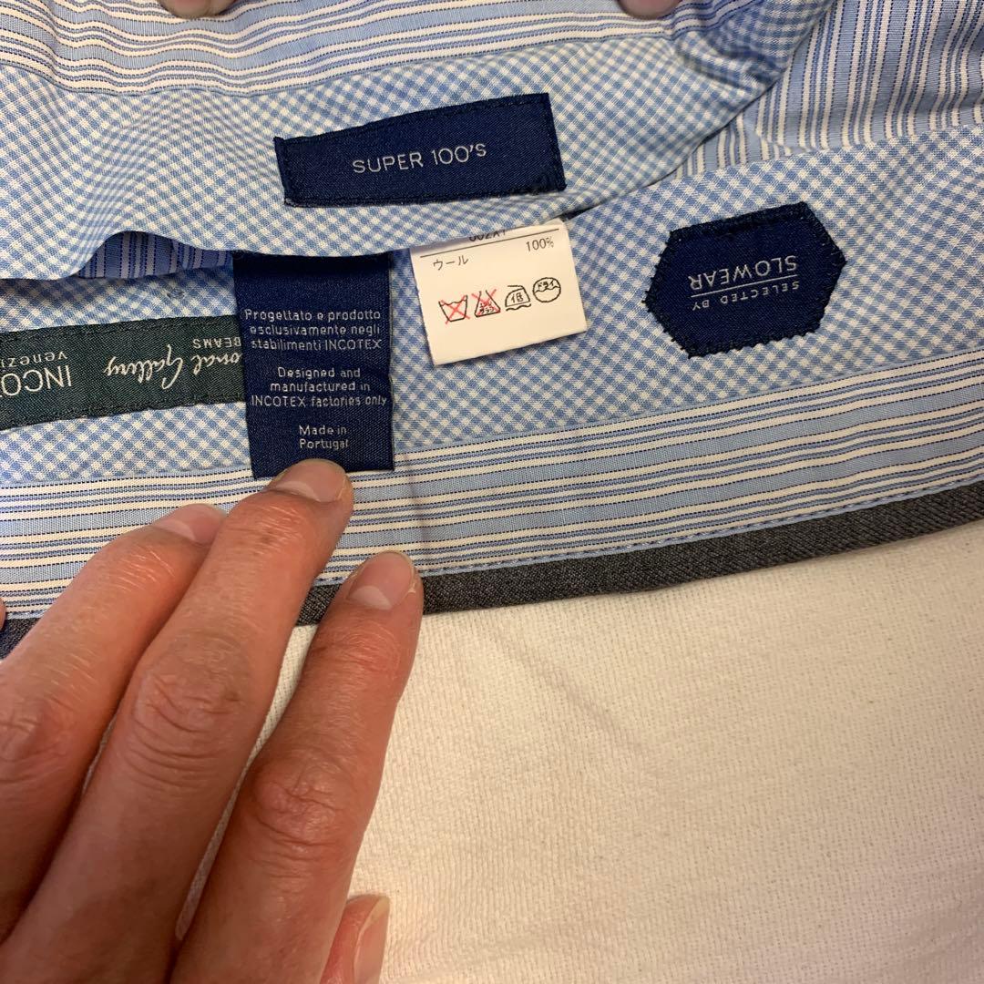 【BEAMS F】 秋冬インコテックス＆春夏スラックス グレー　サイズ48