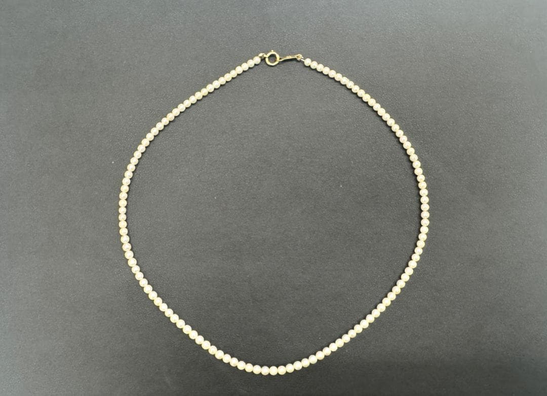 ★K18刻印留め具　ベビーパールネックレス　全長約40cm